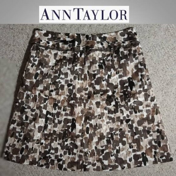 Ann Taylor tan black skirt size 10 - Picture 1 of 4